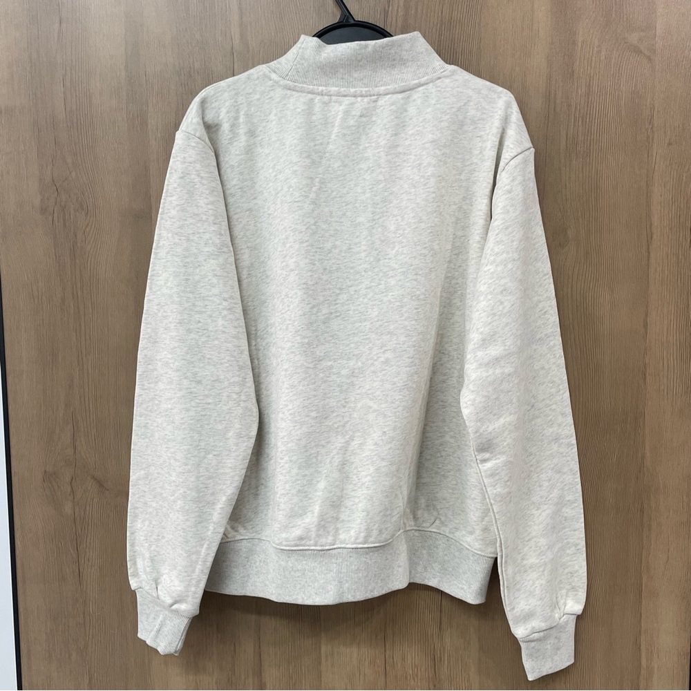 Parke Women's Beige Sweatshirt with Burgundy Lettering - Picture 7 of 8
